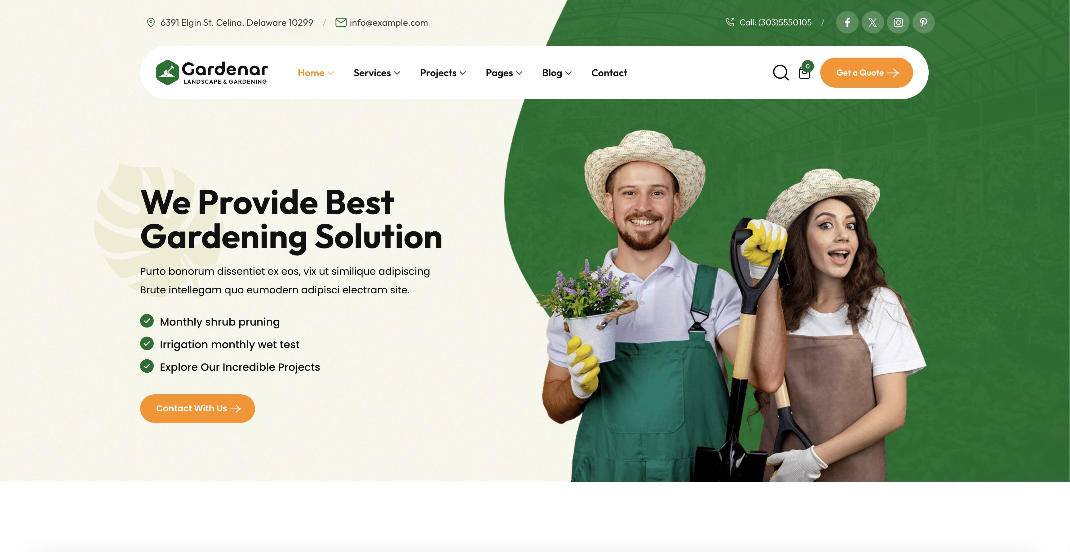 Website template for service businesses